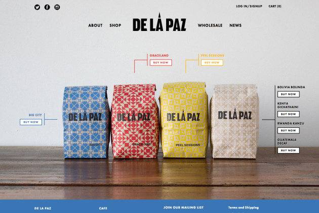 サンフランシスコの De La Paz Coffee の公式サイト シンプルでおしゃれなwordpressテーマ Minimal Wp